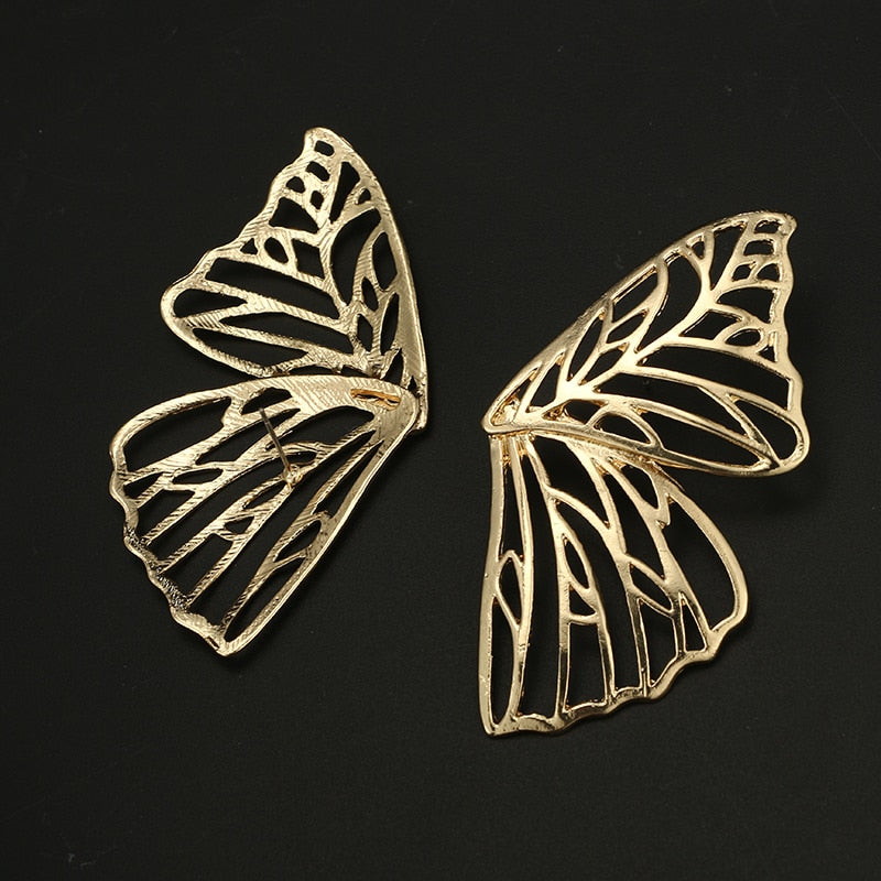 Gold Hollow Butterfly Drop Dangle Earring