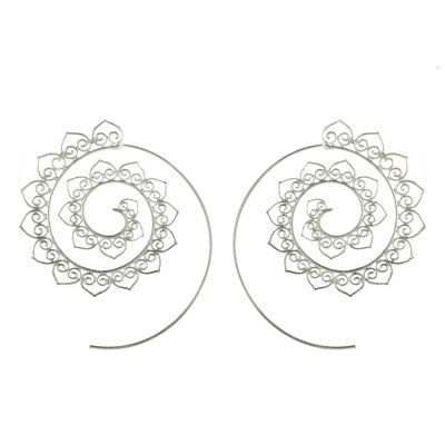 Trendy Gold Silver Color Round Spiral Earrings