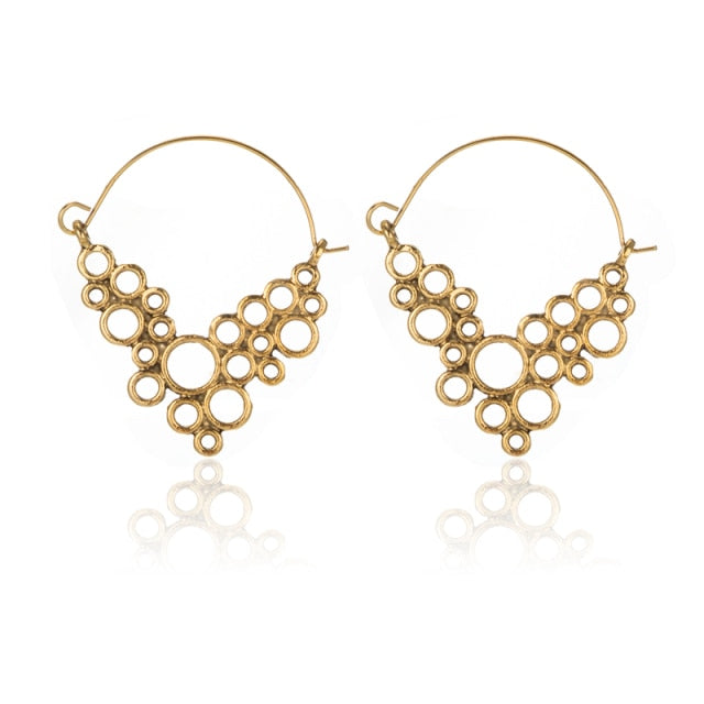 Trendy Gold Silver Color Round Spiral Earrings