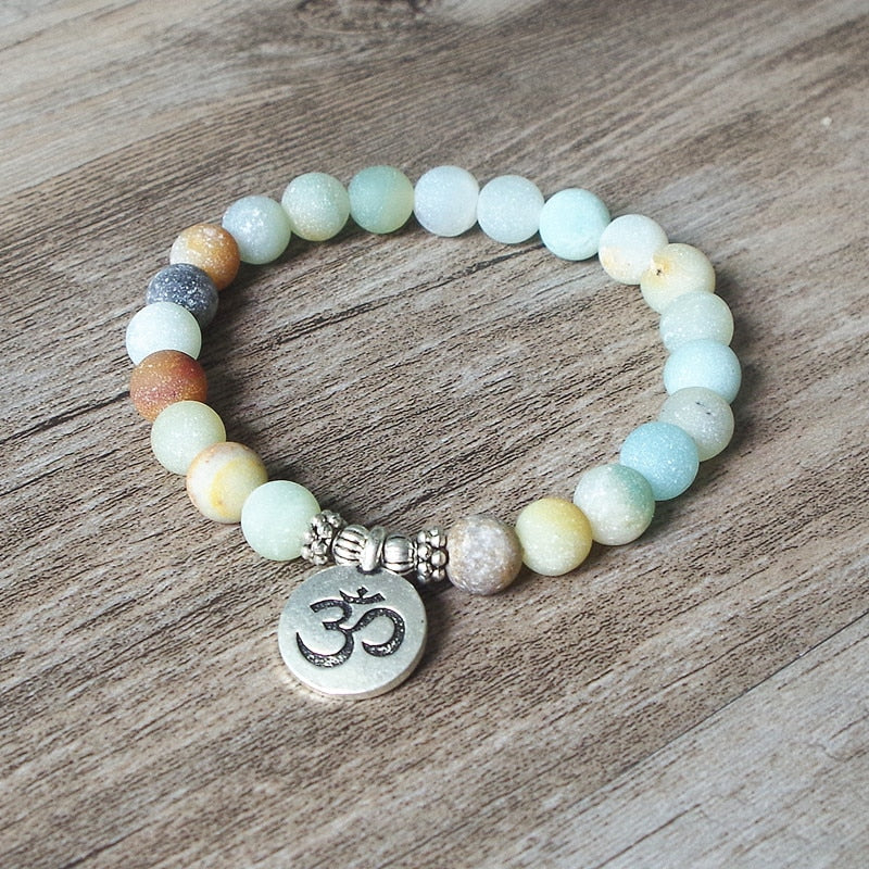 Matte Amazonite Stone Strand Bracelet