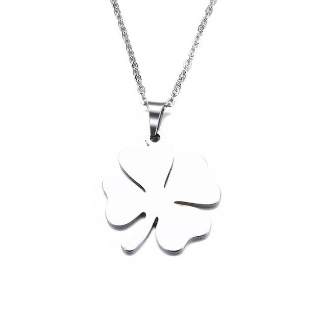 Lover's Clover Gold And Silver Color Pendant Necklace