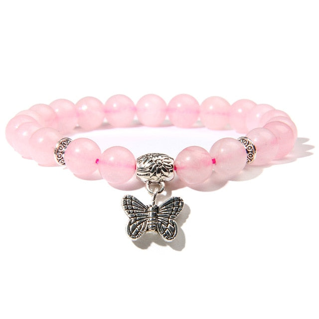 Handmade Natural Stone Lotus Ohm Buddha Beads Bracelet