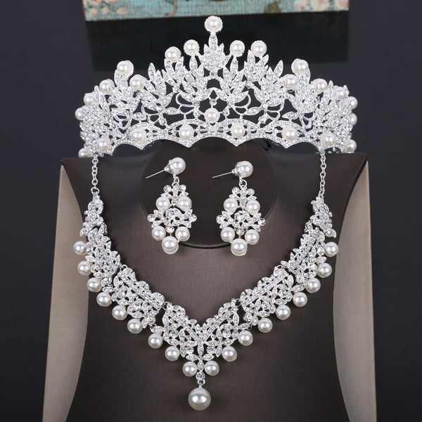 Fashion Crystal Pearl Costume Jewelry Sets