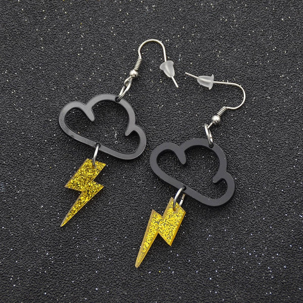 lychee New Acrylic Cute Cloud Lightning Earrings