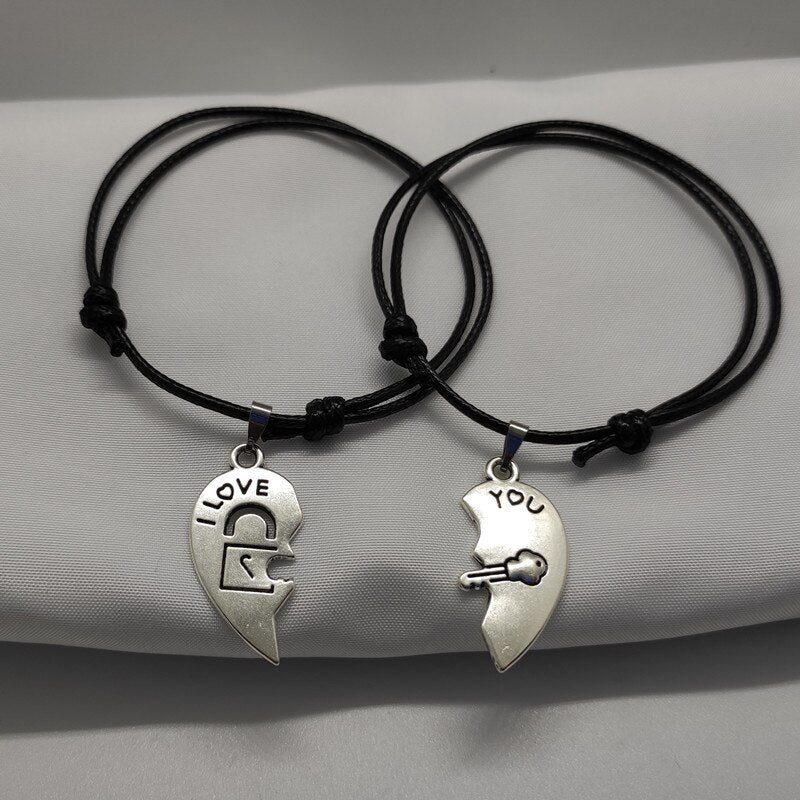 New Fashion Couple  Stitching Heart Bracelets Women