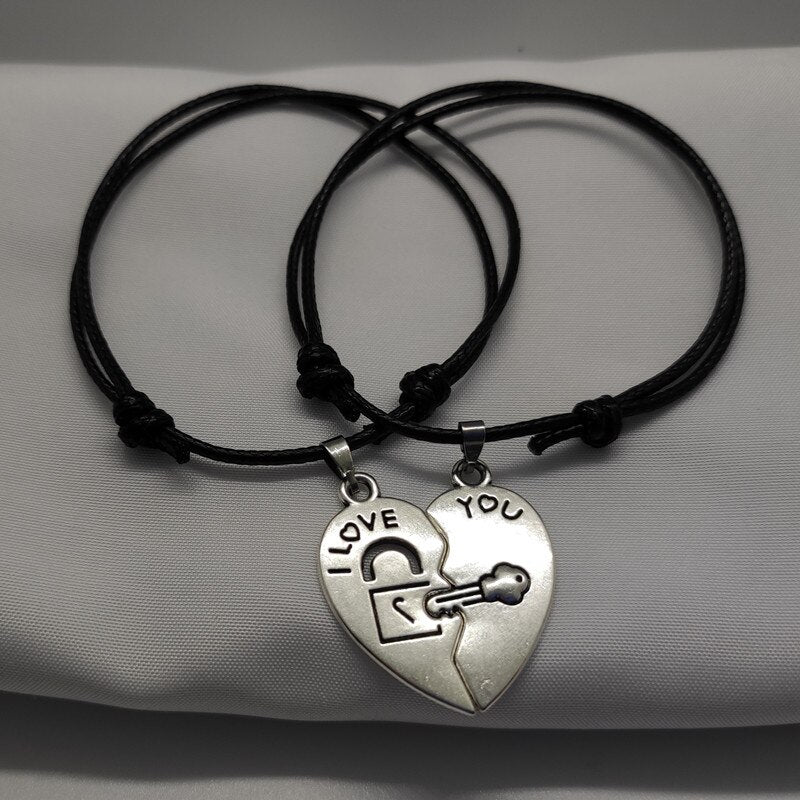 New Fashion Couple  Stitching Heart Bracelets Women