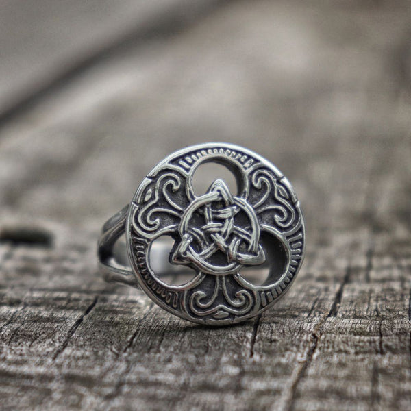Classic Celtics Triquetra Symbol Stainless Steel Men Rings Trinity Knot Ring