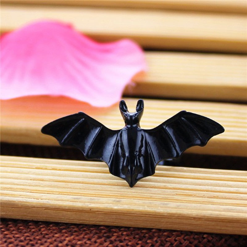 Gothic Black Bat Ring