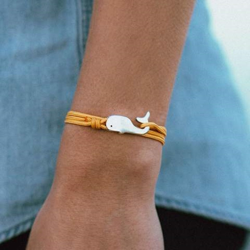 Navy style Camping Parachute cord Whale Tail Anchor Bracelet