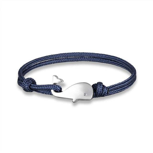 Navy style Camping Parachute cord Whale Tail Anchor Bracelet