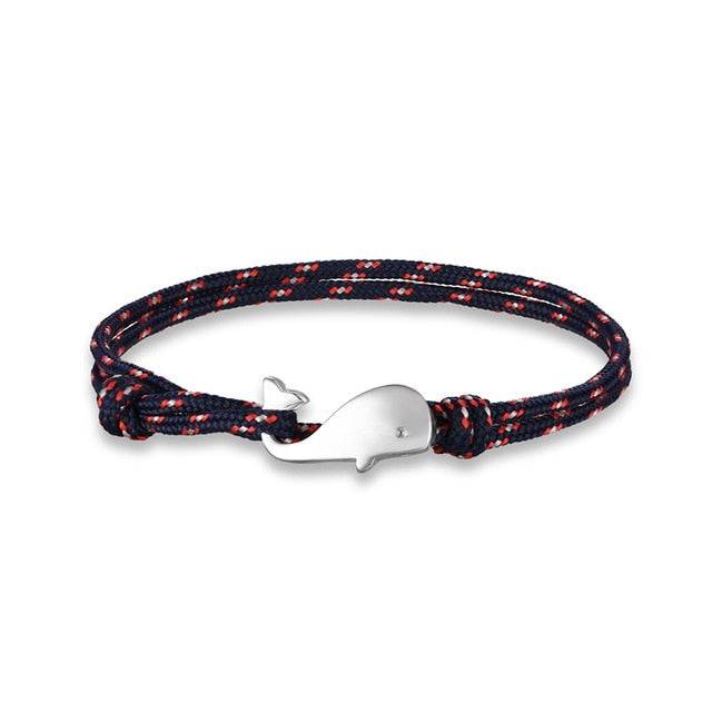 Navy style Camping Parachute cord Whale Tail Anchor Bracelet