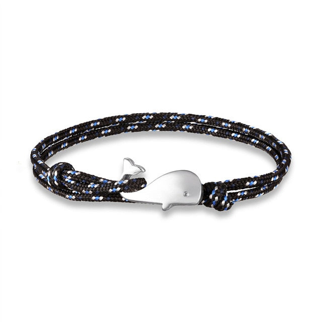 Navy style Camping Parachute cord Whale Tail Anchor Bracelet