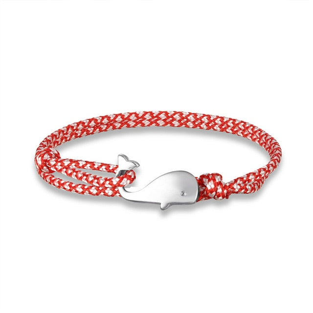 Navy style Camping Parachute cord Whale Tail Anchor Bracelet
