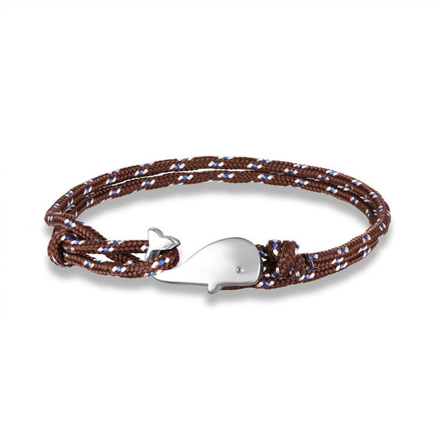 Navy style Camping Parachute cord Whale Tail Anchor Bracelet