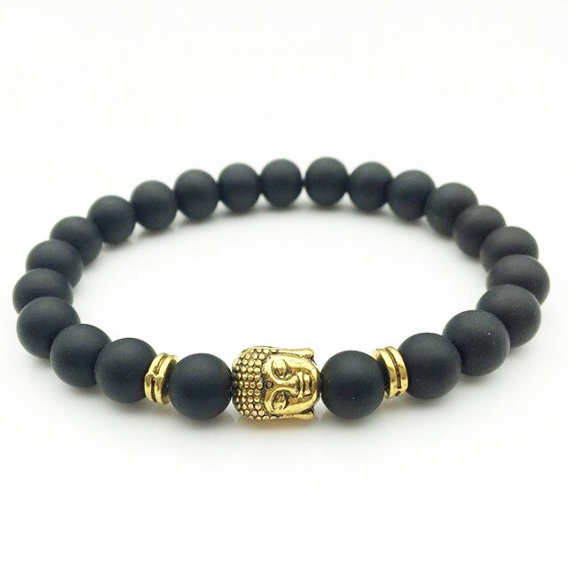 Black Lava Rock- 7 Chakra  Balance Bracelet