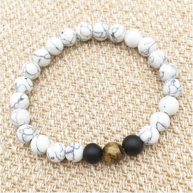 Black Lava Rock- 7 Chakra  Balance Bracelet