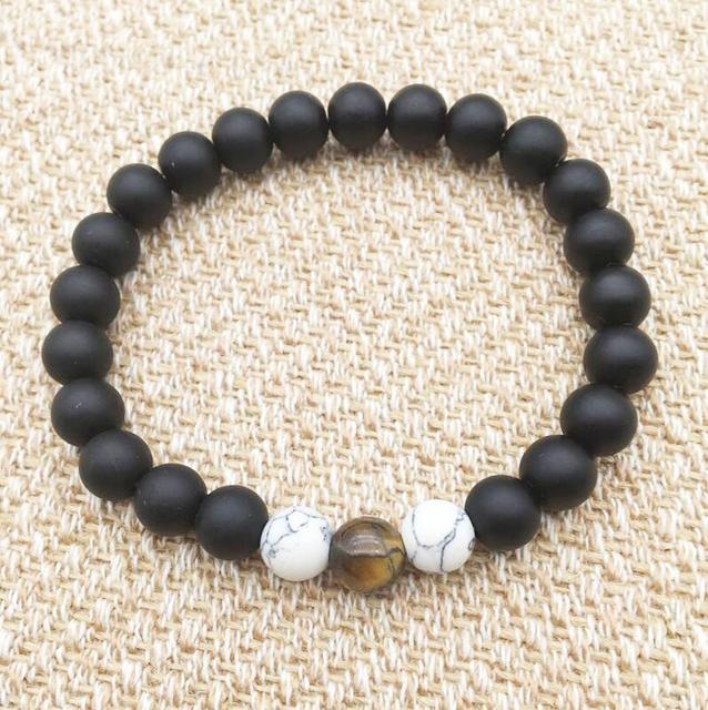 Black Lava Rock- 7 Chakra  Balance Bracelet