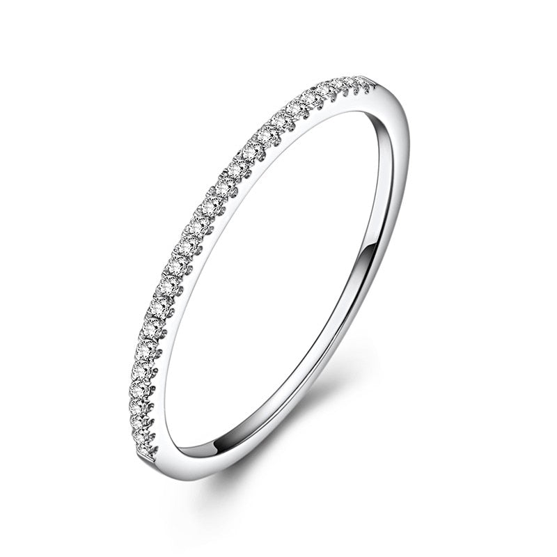 925 Sterling silver Micro Pave AAAAA Zircon cz Wedding  Rings