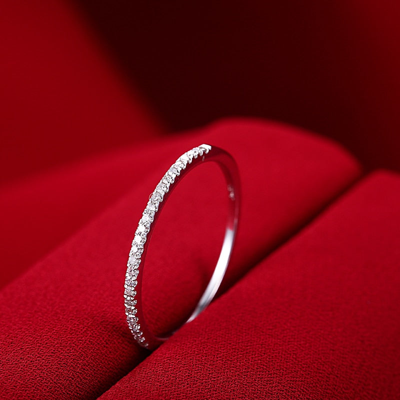 925 Sterling silver Micro Pave AAAAA Zircon cz Wedding  Rings