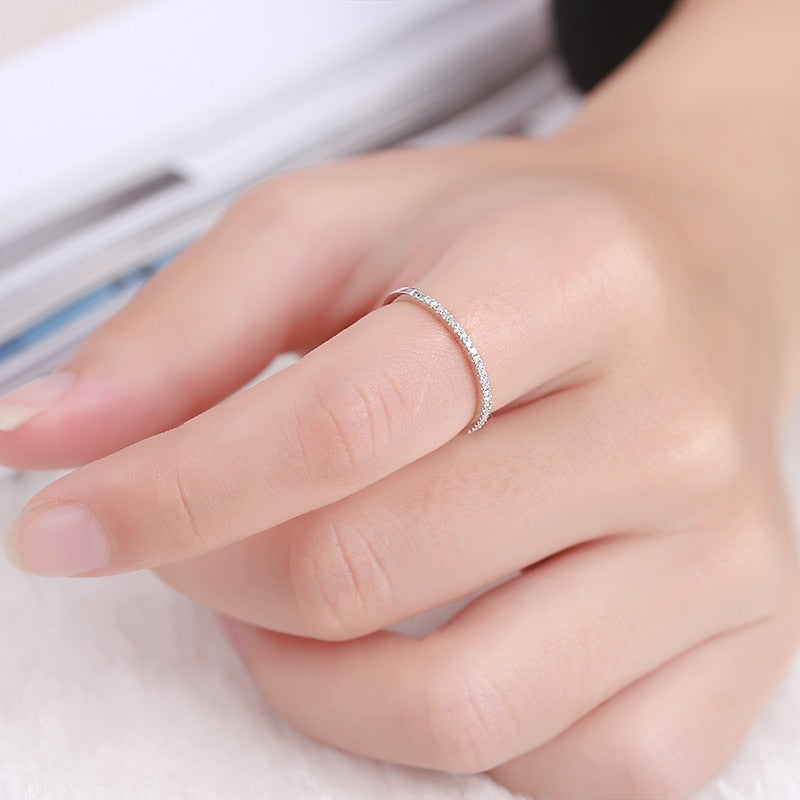 925 Sterling silver Micro Pave AAAAA Zircon cz Wedding  Rings