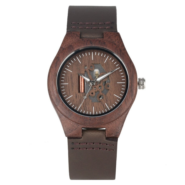 Coffee Brown Lovers Wood Watch