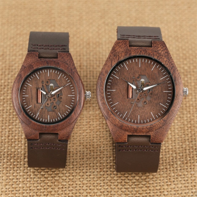 Coffee Brown Lovers Wood Watch