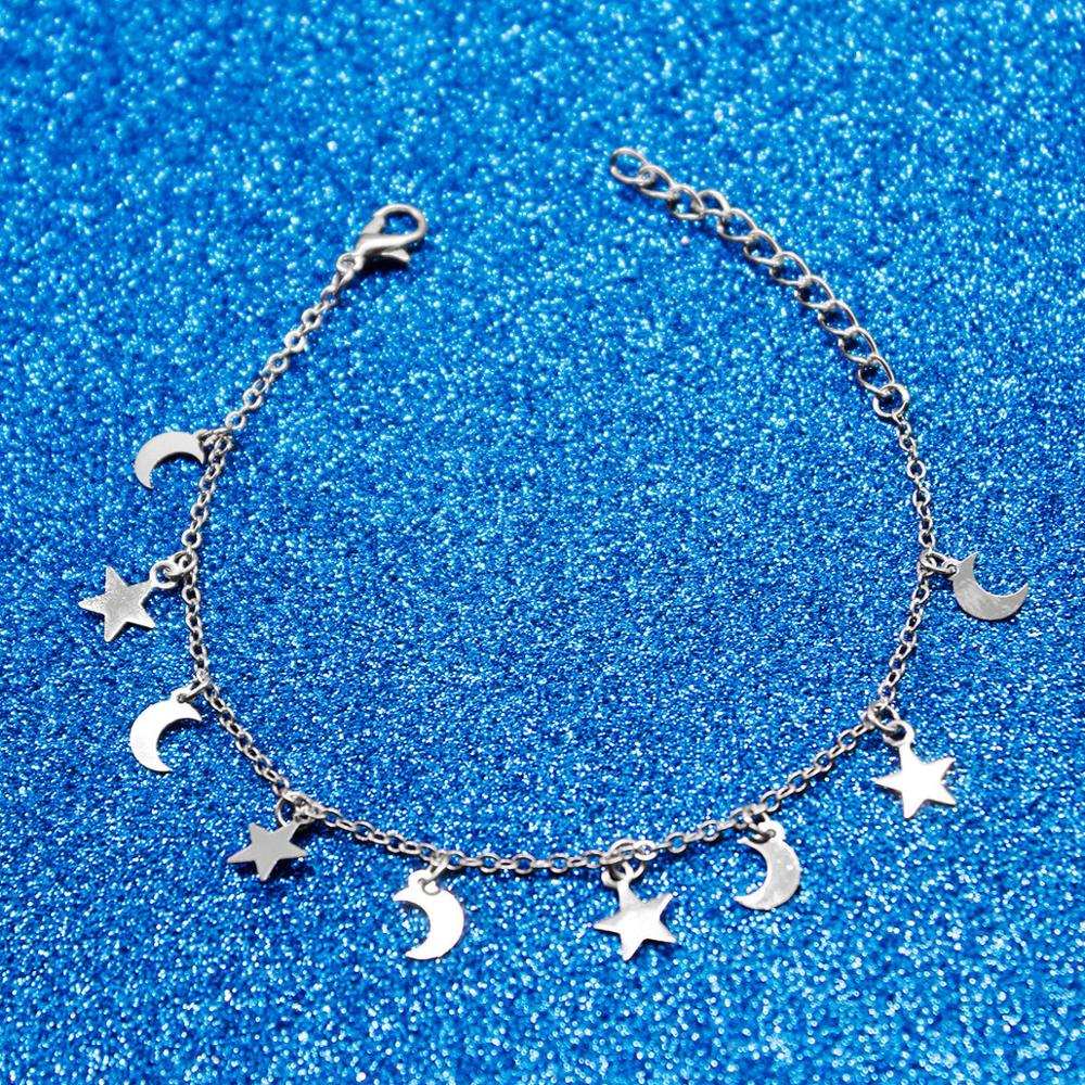 Gold Color Moon Star Charms bracelet for Women