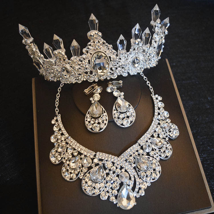 Luxury Big Rhinestone Bridal Jewelry Sets
