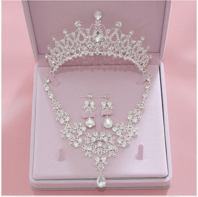 Fashion Crystal Bride Tiara CrownsJewelry Sets