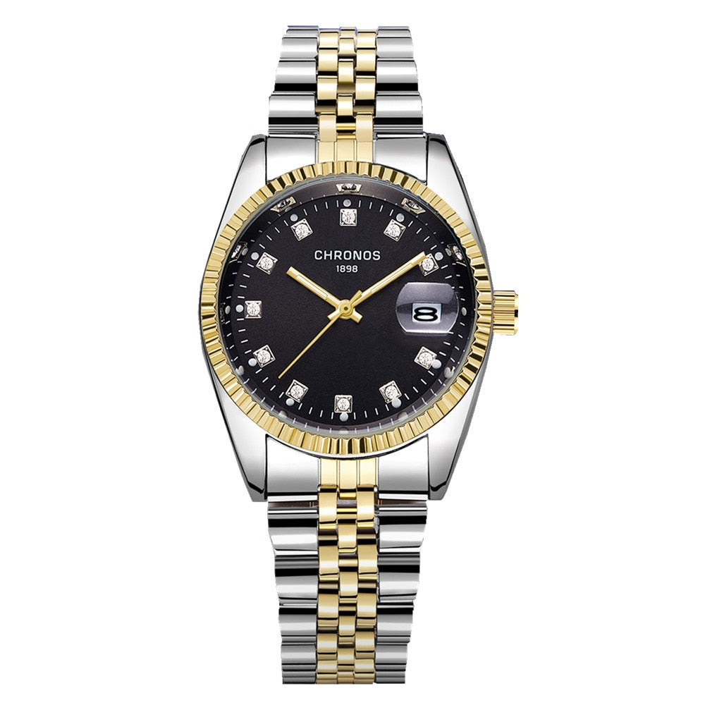 Luxury Gold  Couple Watch Diamond Women's Watch