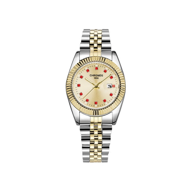 Luxury Gold  Couple Watch Diamond Women's Watch