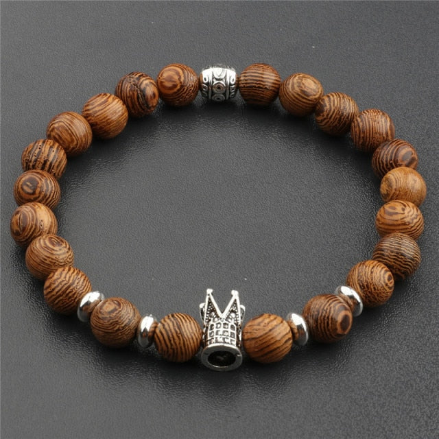 Natural Sandalwood Buddhist Buddha Wood  OM Bracelet