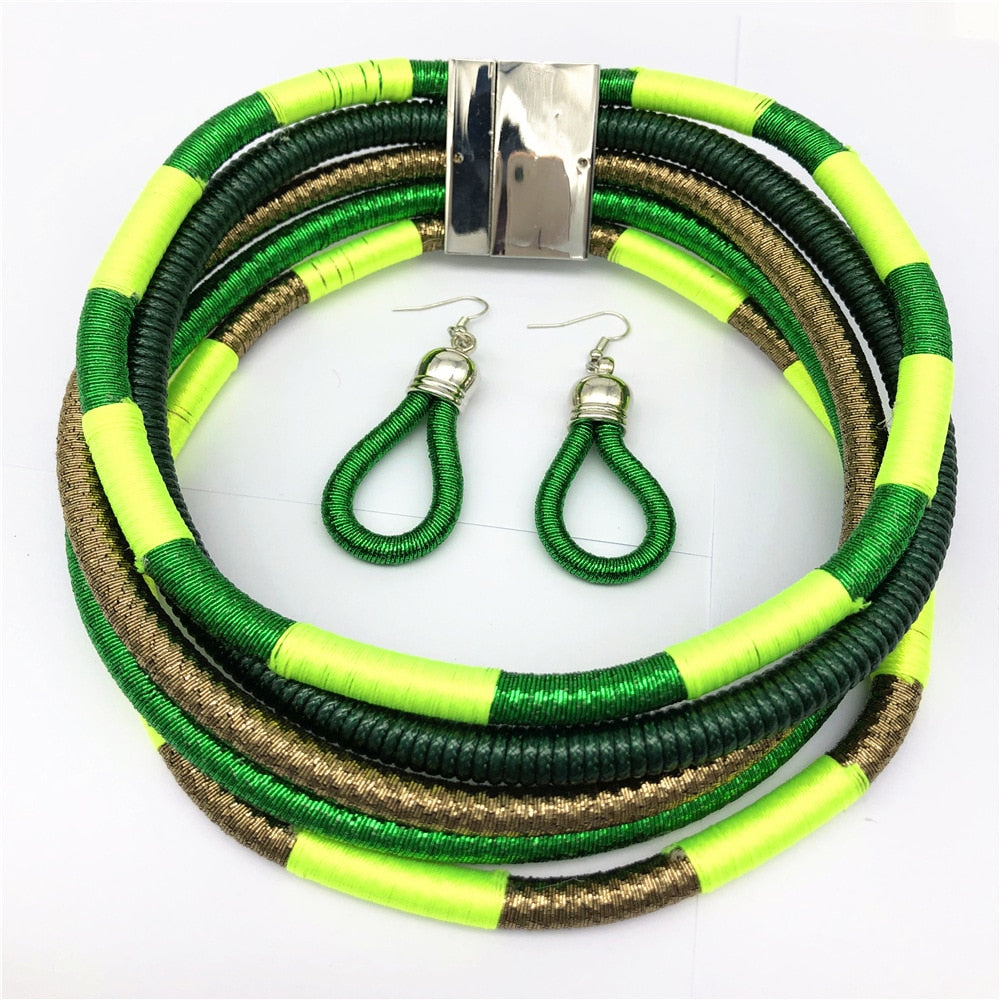 Necklace Earrings Multi-layer  Jewelry Set
