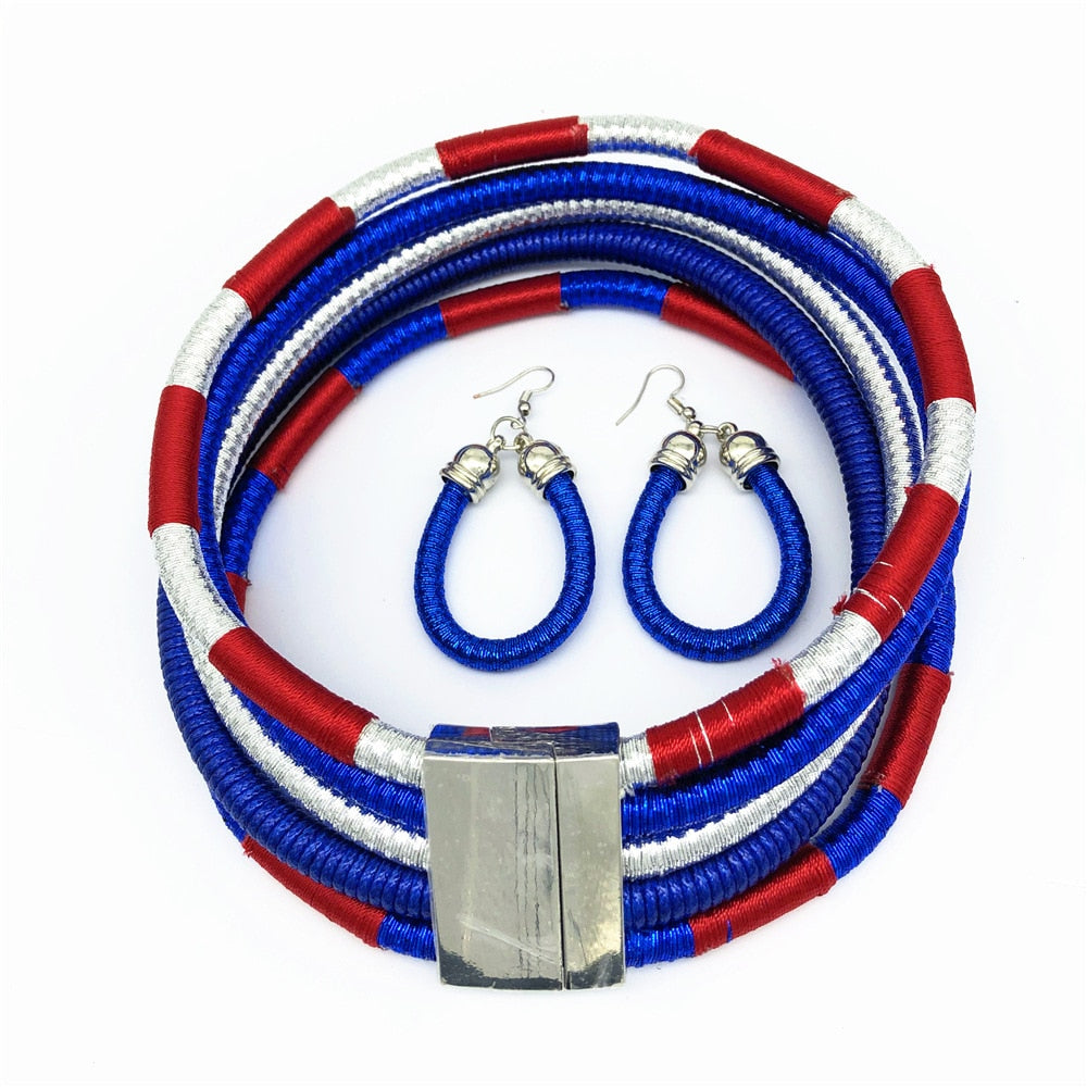 Necklace Earrings Multi-layer  Jewelry Set