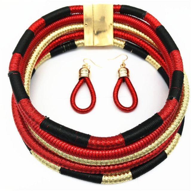 Necklace Earrings Multi-layer  Jewelry Set