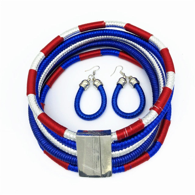 Necklace Earrings Multi-layer  Jewelry Set