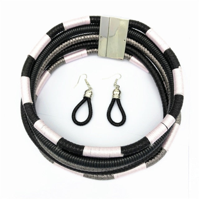 Necklace Earrings Multi-layer  Jewelry Set