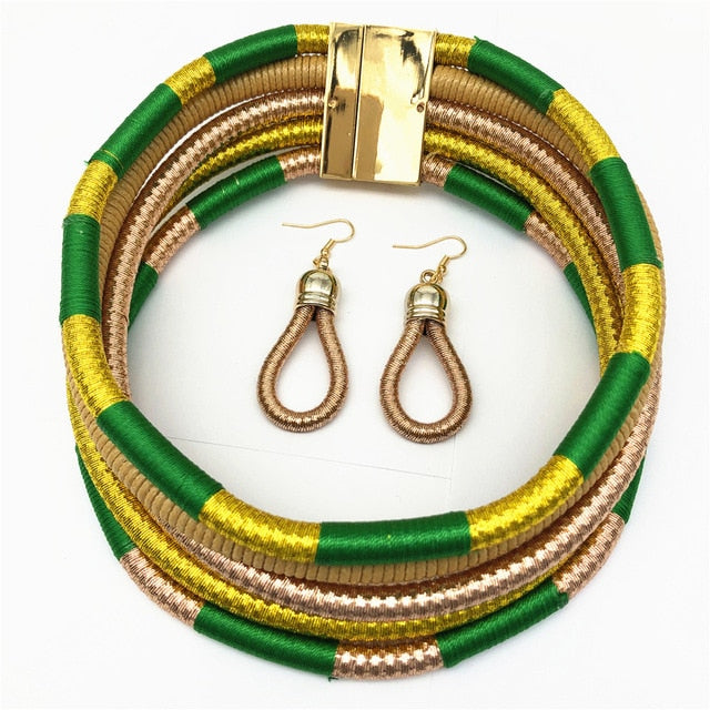 Necklace Earrings Multi-layer  Jewelry Set