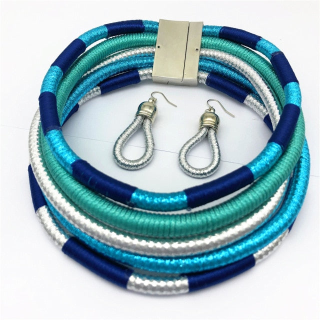 Necklace Earrings Multi-layer  Jewelry Set