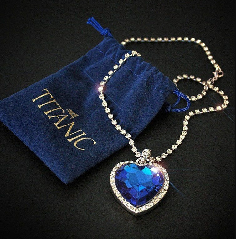 Titanic Heart of Ocean blue heart love forever pendant