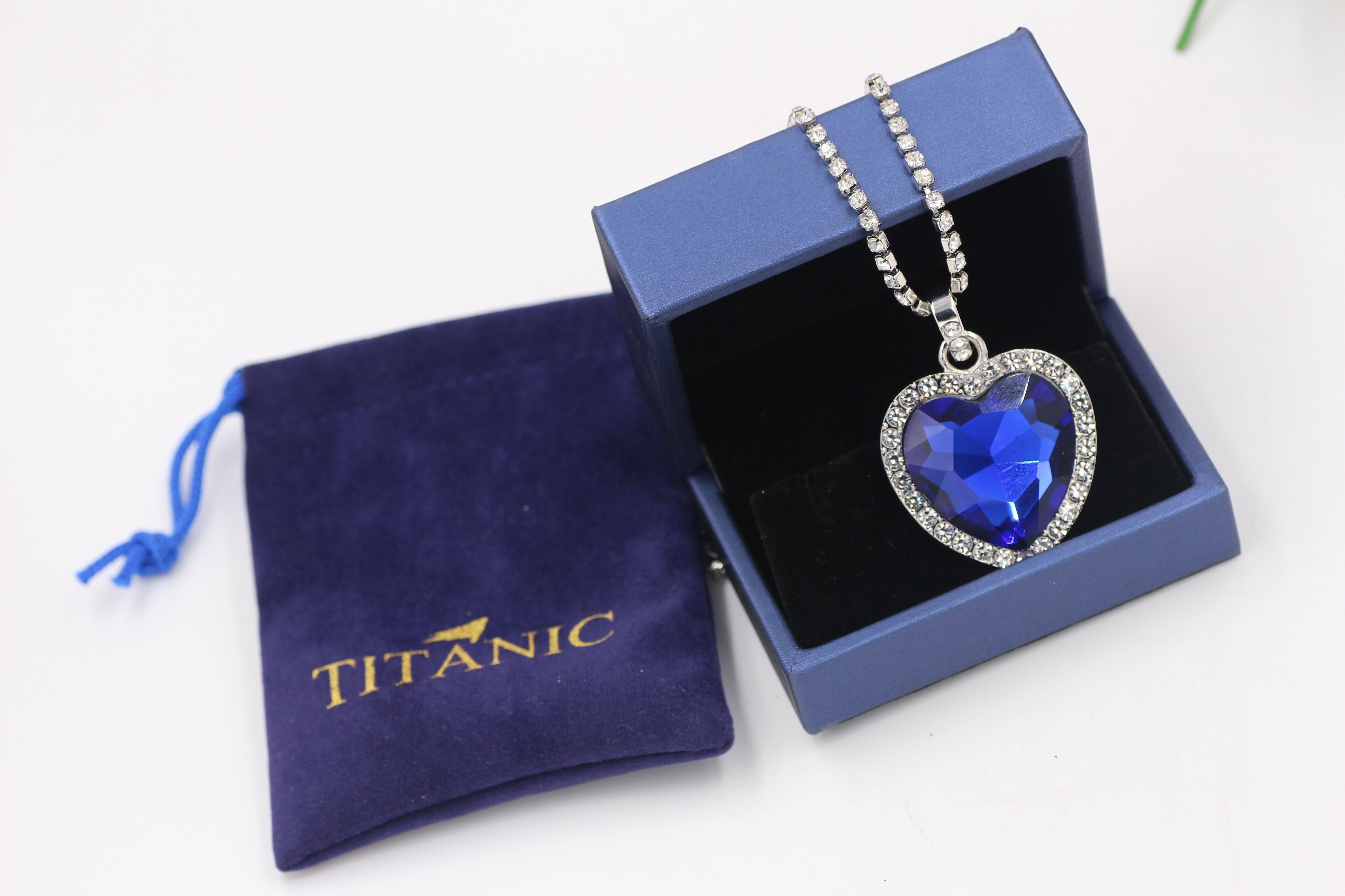 Titanic Heart of Ocean blue heart love forever pendant