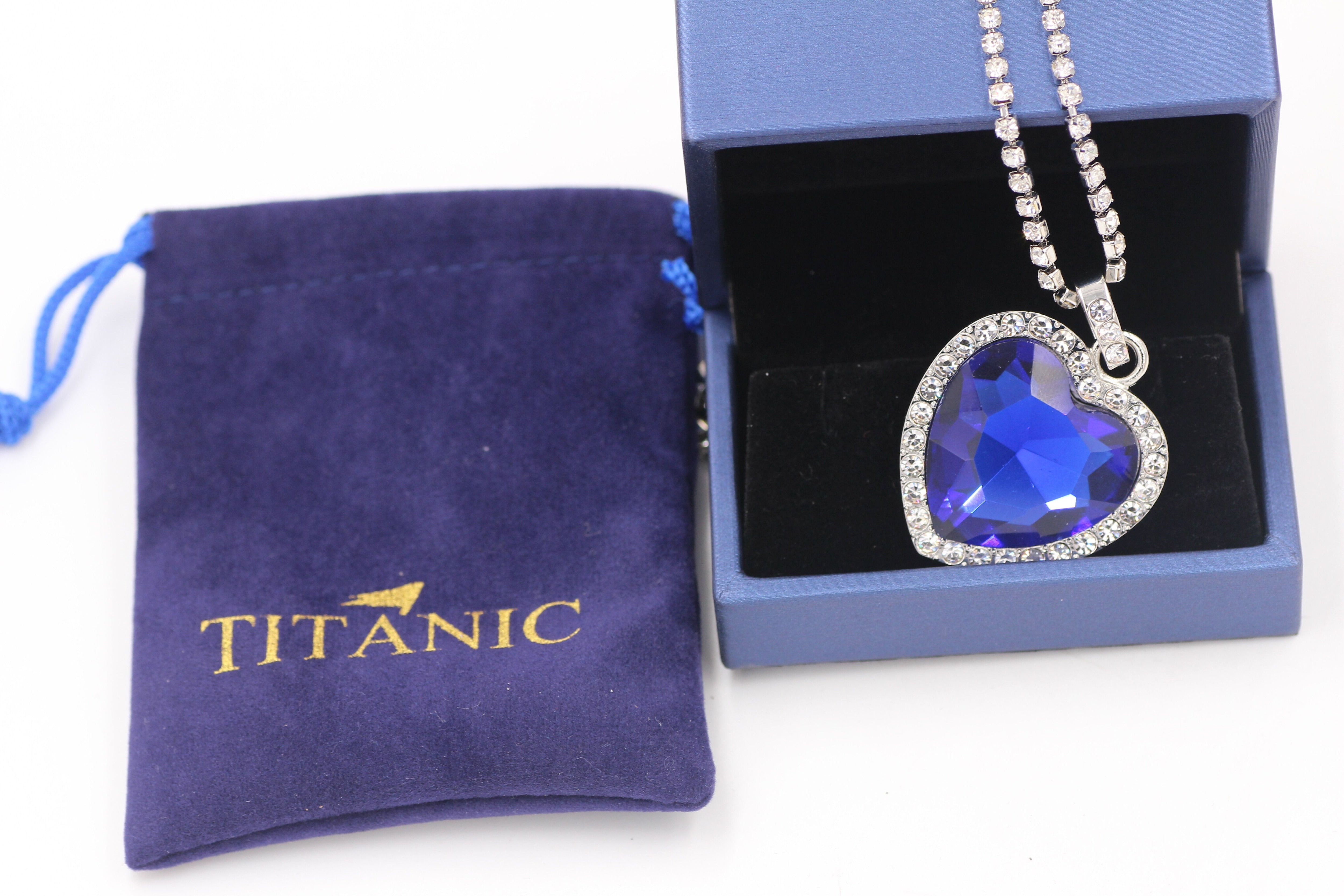 Titanic Heart of Ocean blue heart love forever pendant