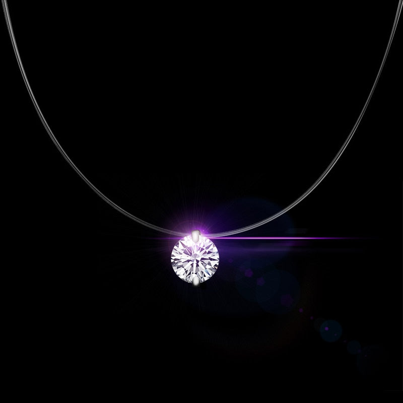Invisible Fish Line Crystal Necklace Pendants