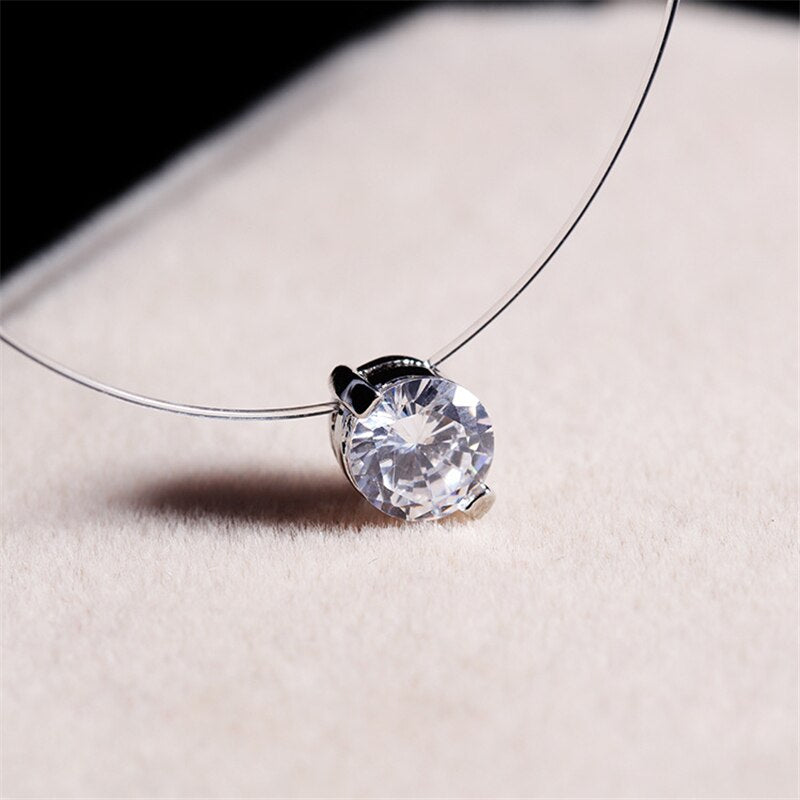 Invisible Fish Line Crystal Necklace Pendants