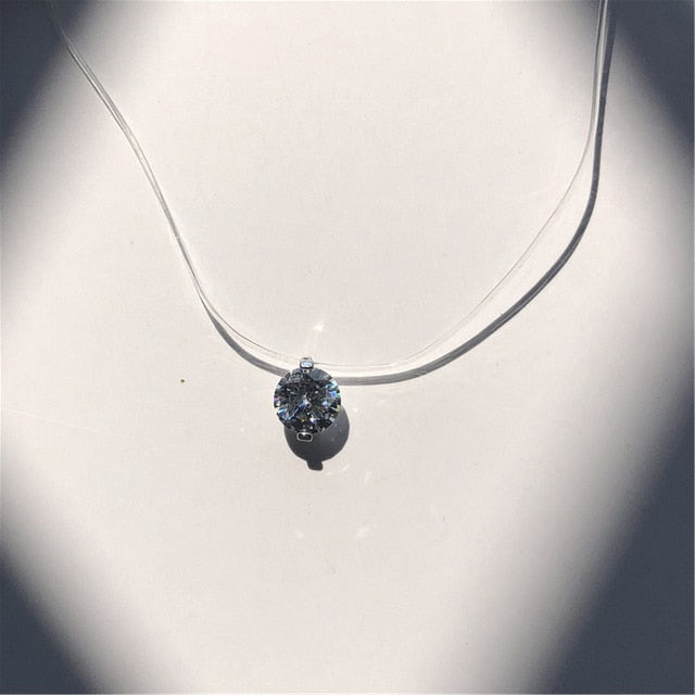Invisible Fish Line Crystal Necklace Pendants