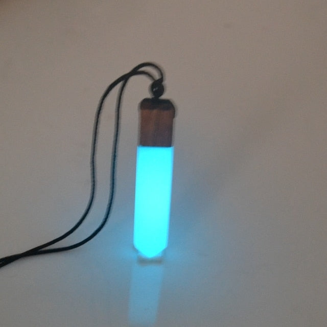 luminous necklace pendant at night