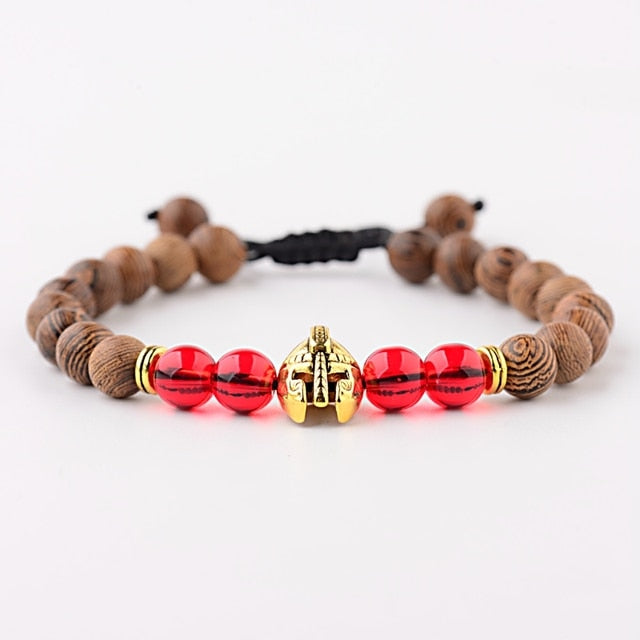 Men Natural Wood Beads Cross Bracelets