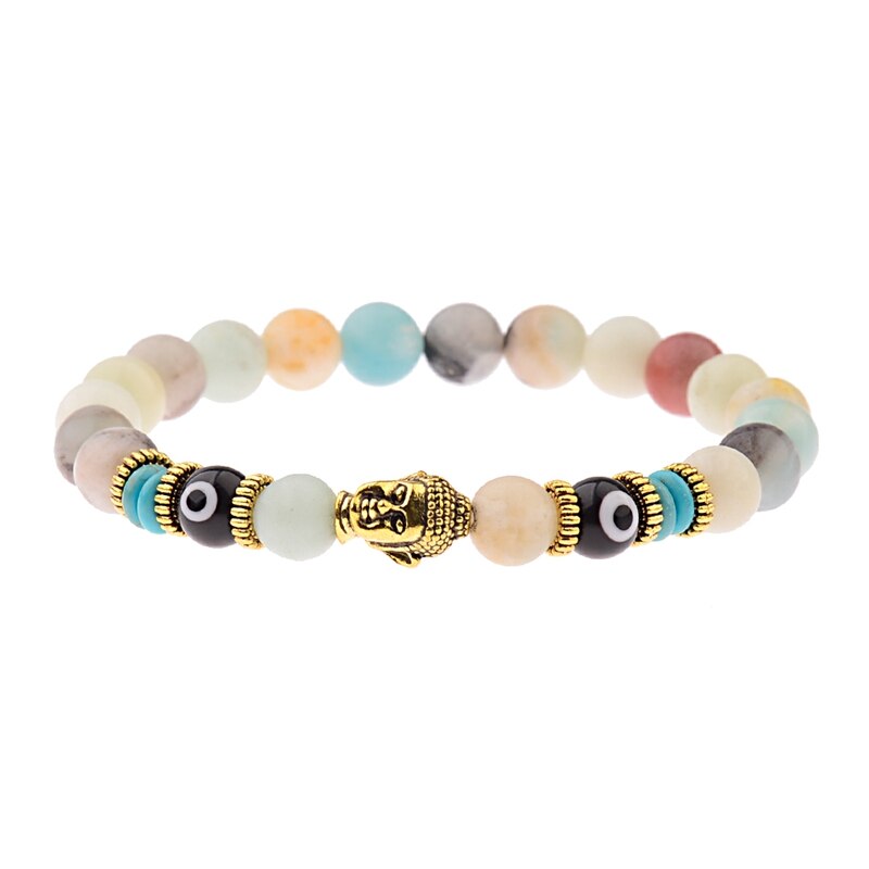 8mm Elastic Round Bright Black Stone Chakra Bracelets