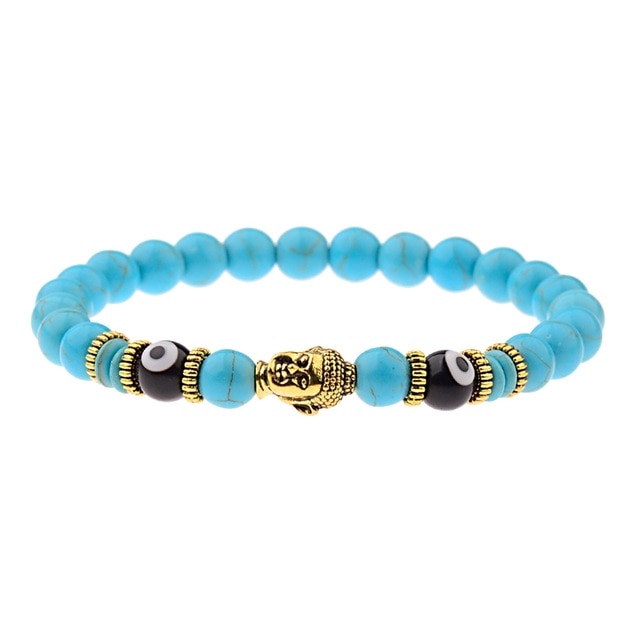 8mm Elastic Round Bright Black Stone Chakra Bracelets