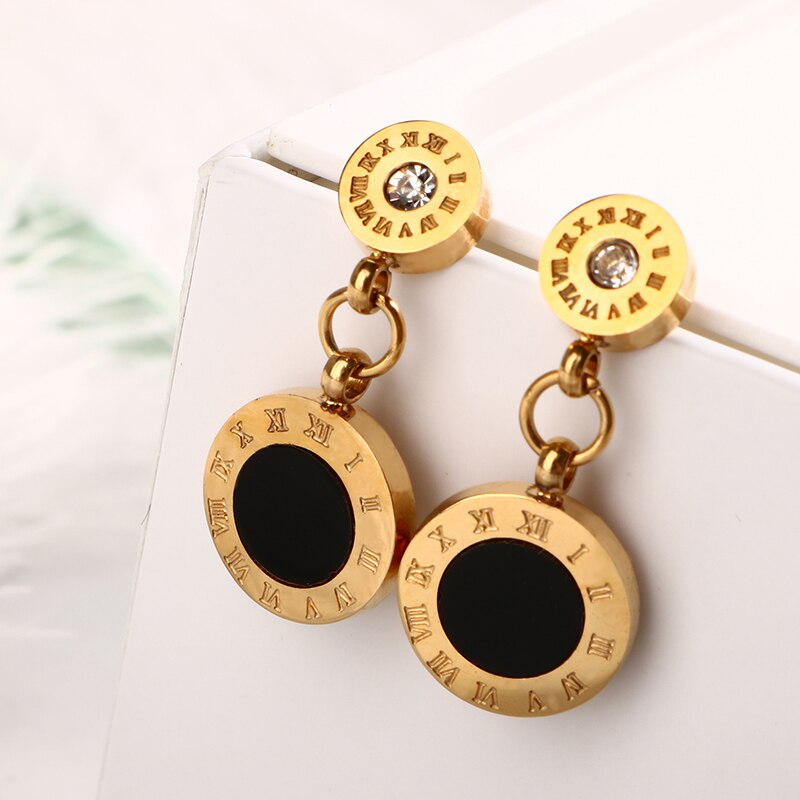 Vintage Gold Color Roman Numeral Wedding Jewelry Set